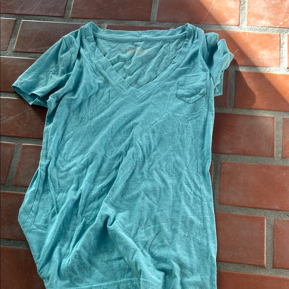 Mossimo Supply Co. Teal V-Neck Short Sleeve Tee